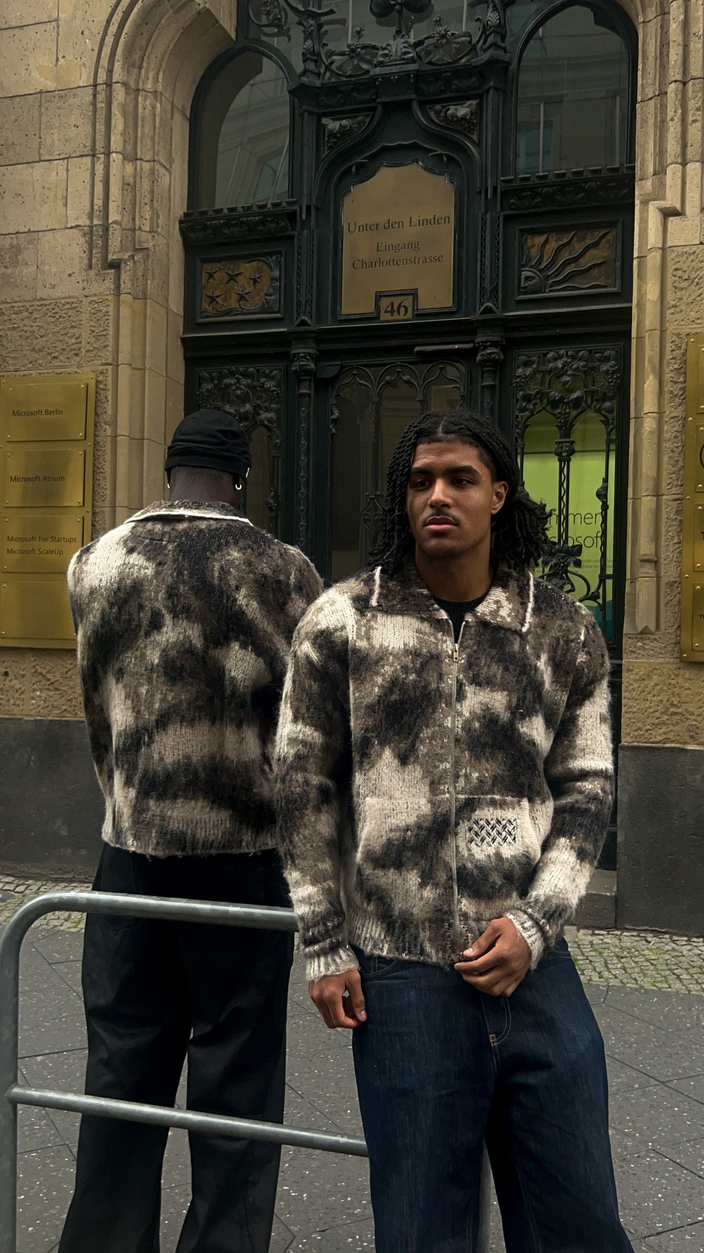 CAMO MOHAIR ZIP UP JACKET