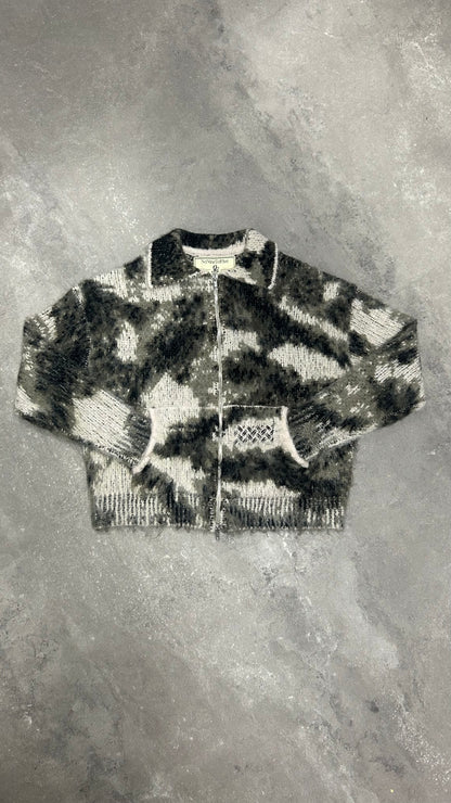 CAMO MOHAIR ZIP UP JACKET
