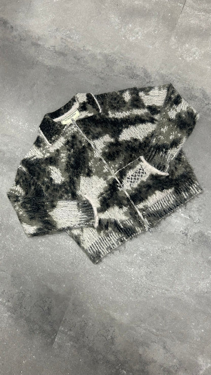 CAMO MOHAIR ZIP UP JACKET
