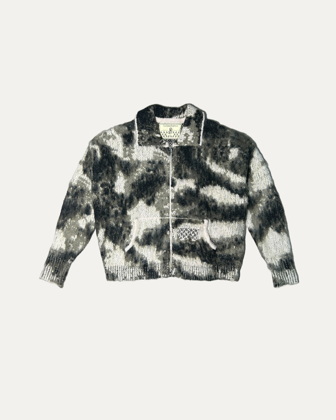 CAMO MOHAIR ZIP UP JACKET