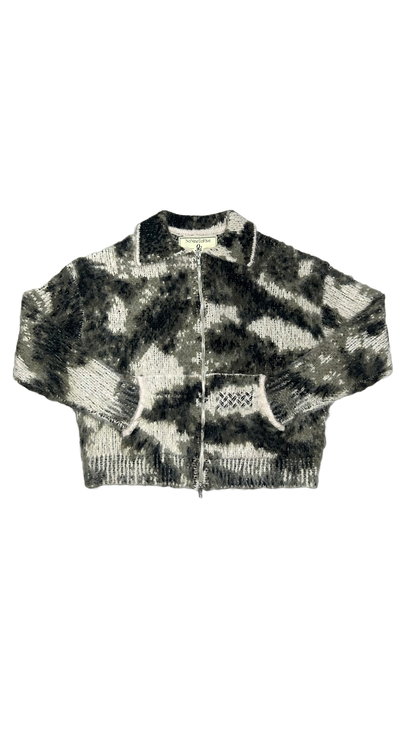 CAMO MOHAIR ZIP UP JACKET