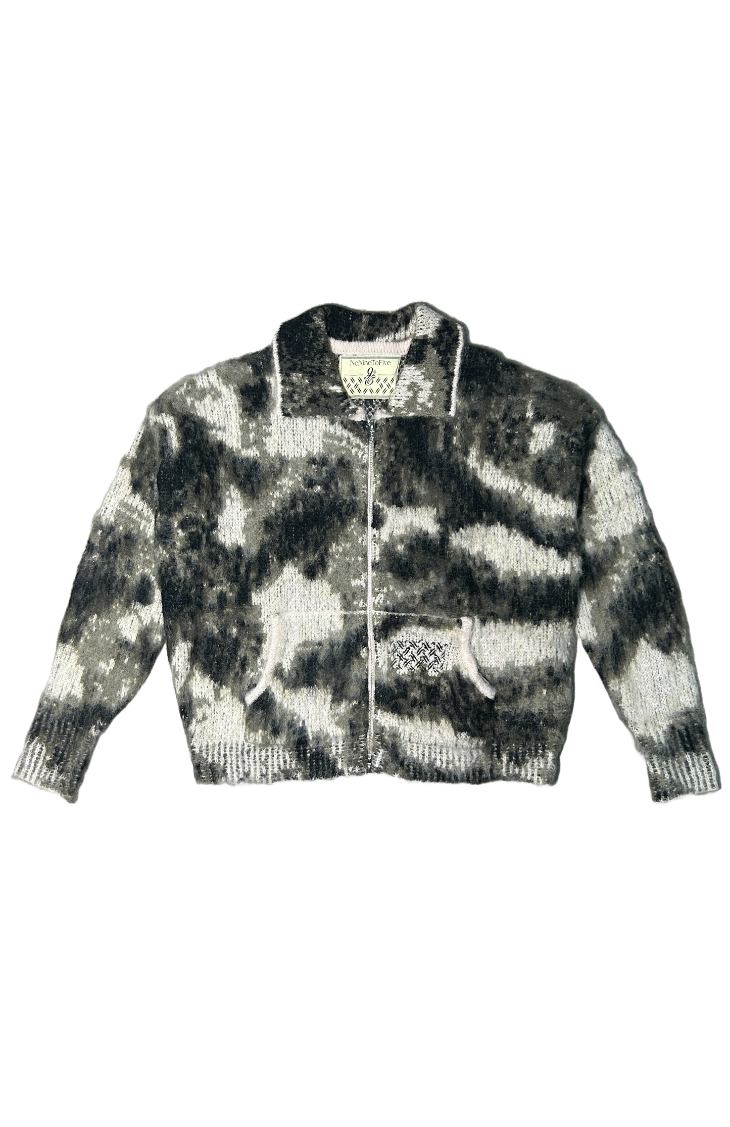 CAMO MOHAIR ZIP UP JACKET